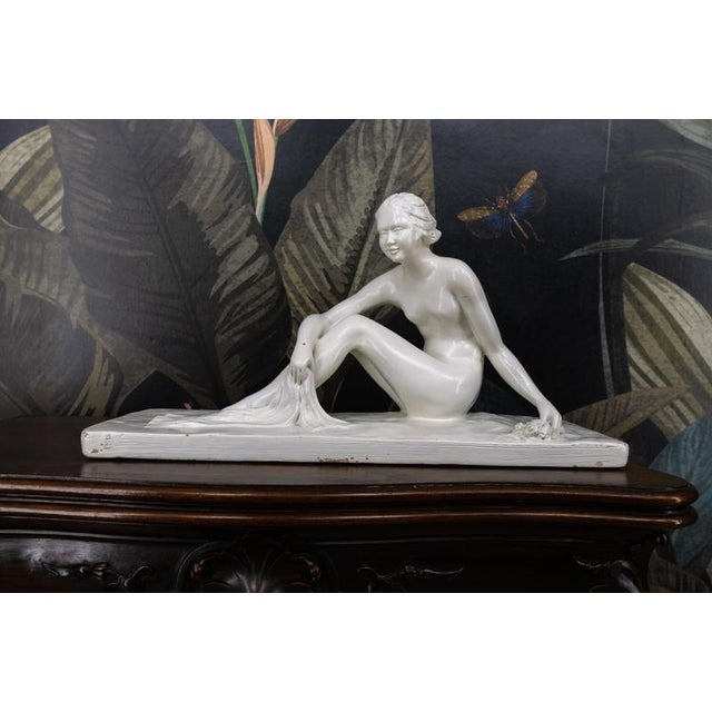 1950s Mid-Century White Ceramic Figurative Sculpture, ca. 1950s For Sale - Image 5 of 18
