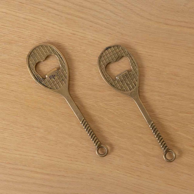Brass 1950s French Brass Tennis Bottle Opener For Sale - Image 8 of 9