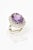 Traditional 1970s Amethyst and Diamond White Gold Cocktail Ring Size 5 For Sale - Image 3 of 8