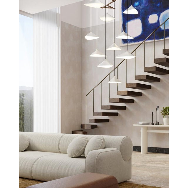 Mid-Century Modern Emily V6 Group in High Gloss Paint Pendant from Moss Objects For Sale - Image 3 of 5