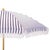 Modern Bella 6.5 Ft Beach Fringed Umbrella, Navy Bistro Stripe For Sale - Image 3 of 8