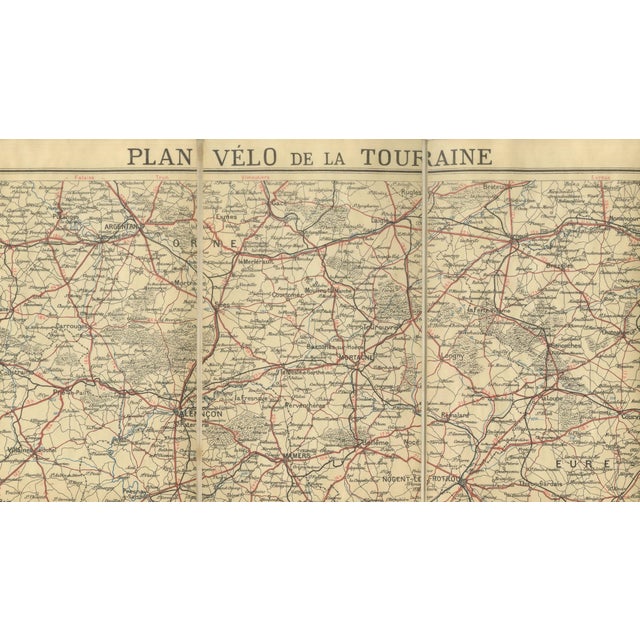 Antique Touraine Cycling Map by Edward Stanford, 1902 For Sale - Image 3 of 11