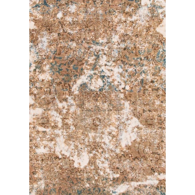 Abstract Vintage Wool Tabriz Rug For Sale - Image 3 of 6