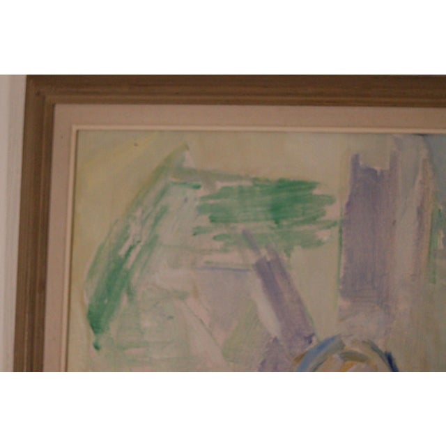Blue and Green, 1970s, Oil on Canvas, Framed For Sale - Image 6 of 18