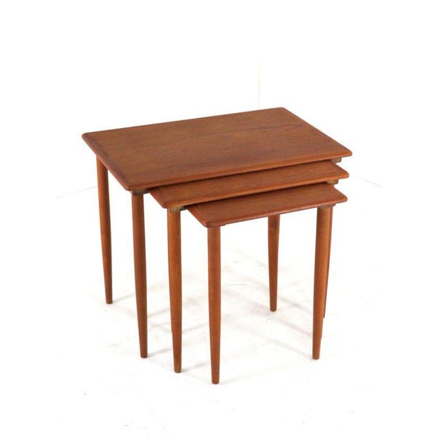 1960s Danish Nesting Tables, Set of 3 For Sale - Image 5 of 14