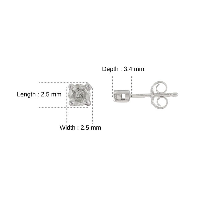 0.12 Ct Genuine Diamond Classic Prong Set Solitaire Stud Earrings G Color Si1 Clarity - A Pair For Sale - Image 9 of 12