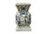 1980s Vintage Pale Blue White Scenery Graphic Square Porcelain Vase 2 For Sale - Image 5 of 9