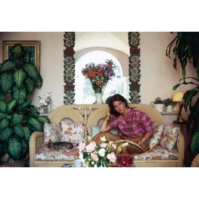 Caroline And Pet 1977 by Slim Aarons Slim Aarons Limited Estate Edition Princess Caroline of Monaco, with her pet dog...