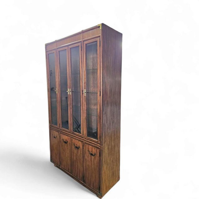 Boho Campaign China Cabinet from Drexel, 1980s For Sale - Image 9 of 15