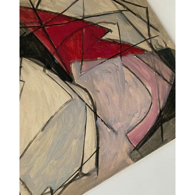 Abstract 1960's John Perkins Oil on Board Abstract Cubist For Sale - Image 3 of 6