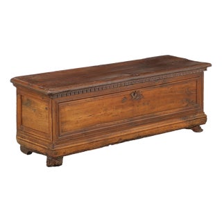 Antique Italian Chest in Walnut Carvings For Sale