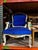 1980s Bright Blue Cushioned Accent Chair For Sale In Atlanta - Image 6 of 6