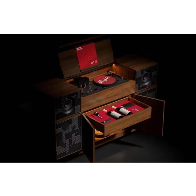 Extremely rare Penfolds Grange 70th Anniversary record console cabinet, prototype/spec-build created prior to the seven...