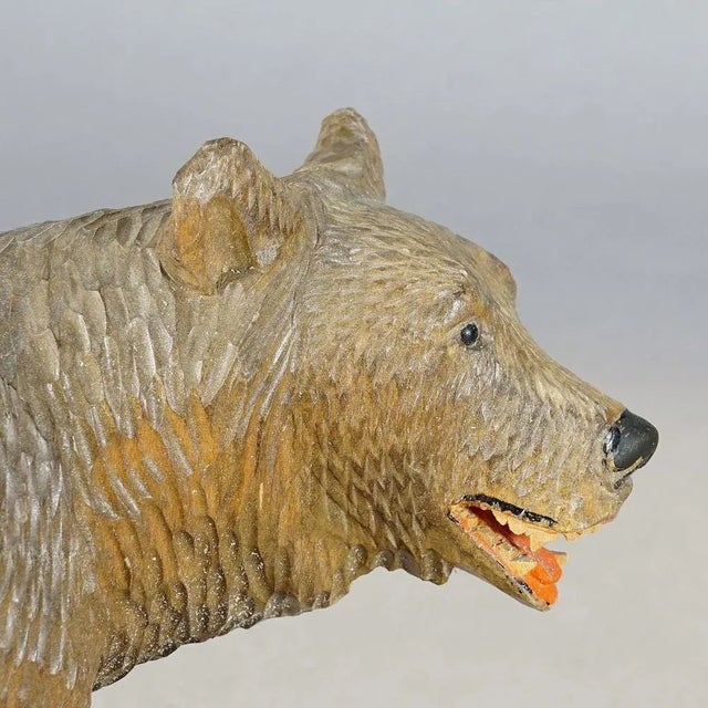 Wood Vintage Wooden Walking Bear, Brienz, 1930s For Sale - Image 7 of 9