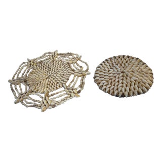 Vintage Shell Trivets - Set of 2 For Sale