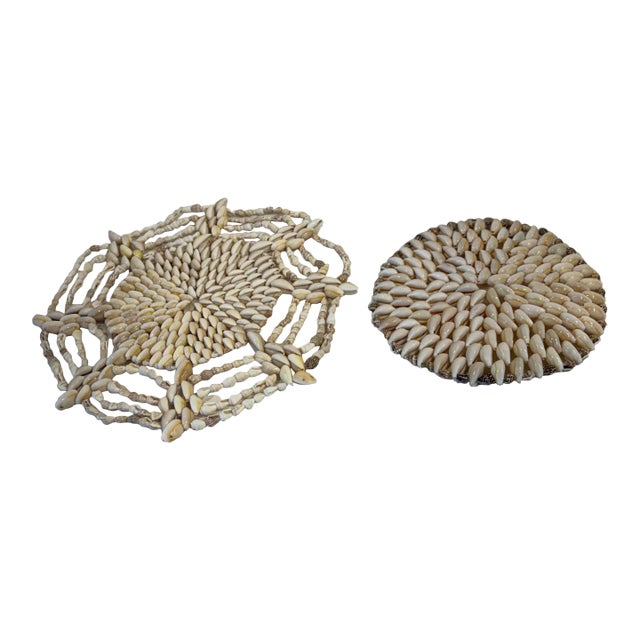 Vintage Shell Trivets - Set of 2 For Sale