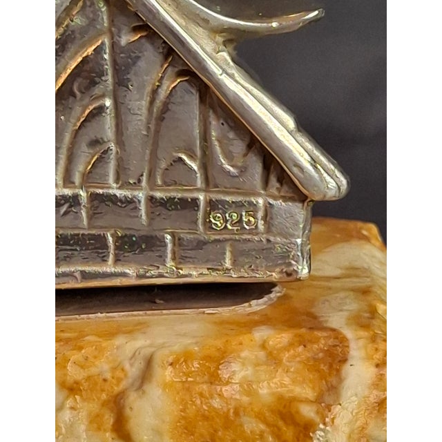 Vintage Sterling Silver 925 Fiddler on the Roof Figurine on Marble Base 6.5" For Sale - Image 11 of 18