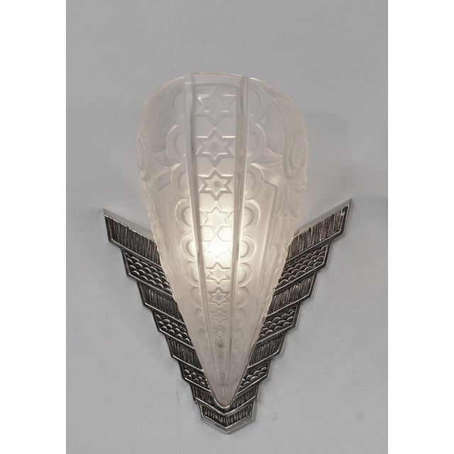 1930s French Art Deco Wall Sconces by Les Etablissements Donna France - a Pair For Sale - Image 6 of 10