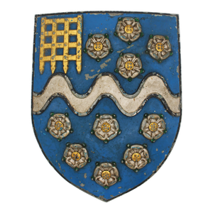 Circa 1920s English Cast Iron Painted Coat of Arms