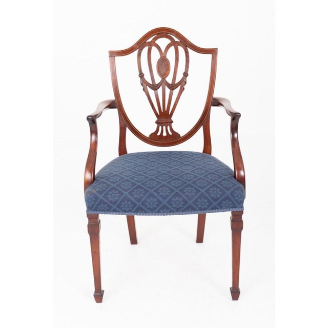 Hepplewhite Dining Chairs in Mahogany, Set of 12 For Sale - Image 6 of 7