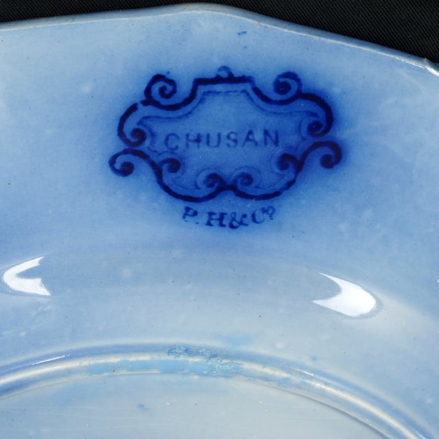 Blue Flow Blue Chinoiserie Luncheon Ironstone Plate Peter Holdcroft Chusan Pattern For Sale - Image 8 of 8