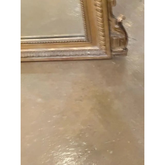 Gold Large Scale 19th Century Louis XVI Carved and Giltwood Floor Mirror For Sale - Image 8 of 8