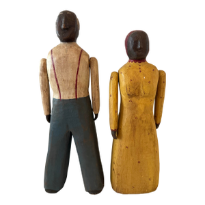 Vintage Hand Carved Wood Folk Art Figures