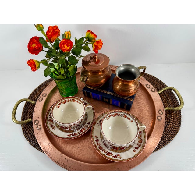 Traditional 1950s Spode “Indian Tree” Tea Cups & Saucers – Set of 2 For Sale - Image 3 of 9