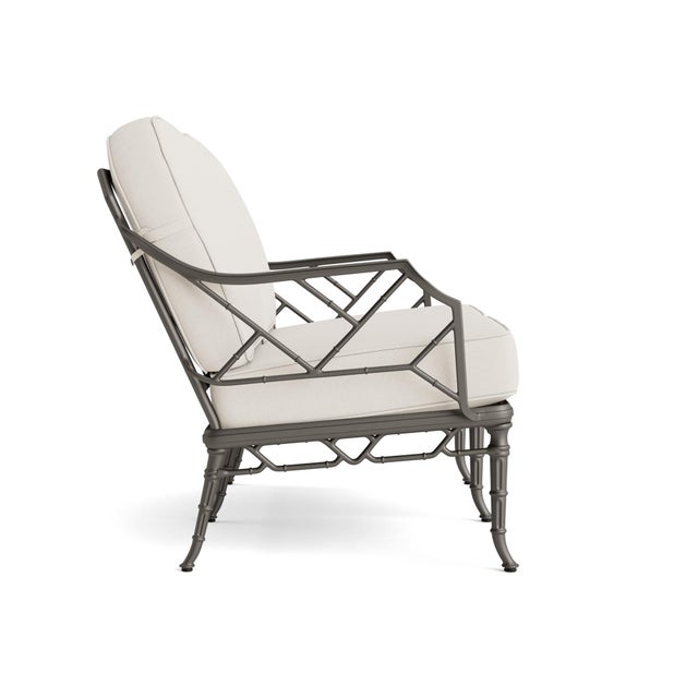 Contemporary Brown Jordan Calcutta Loveseat, Mica frame with Fusion Natural fabric For Sale - Image 3 of 11