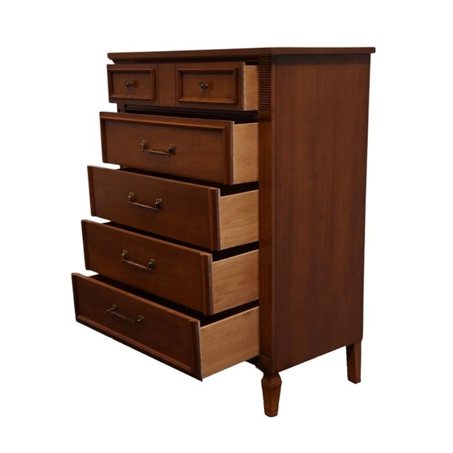 Wood Dixie Furniture Solid Pecan Italian Neoclassical Tuscan Style 34″ Chest of Drawers 260-7 For Sale - Image 7 of 13