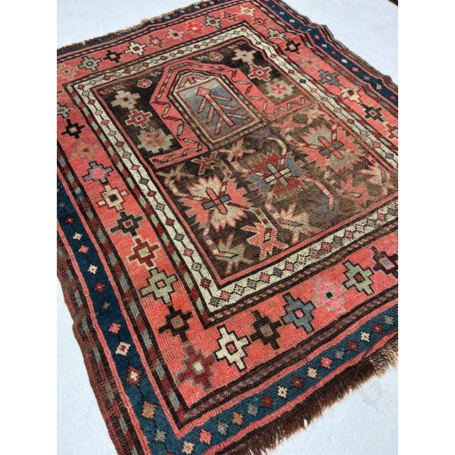 Traditional Antique Prayer Rug From the Caucus Mountains For Sale - Image 3 of 3