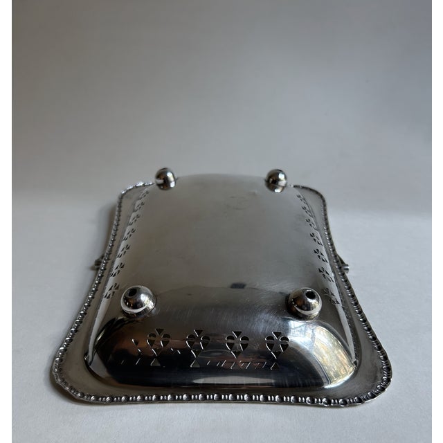 Cheltenham England Handled Silver Plate Pierced Basket For Sale - Image 16 of 18