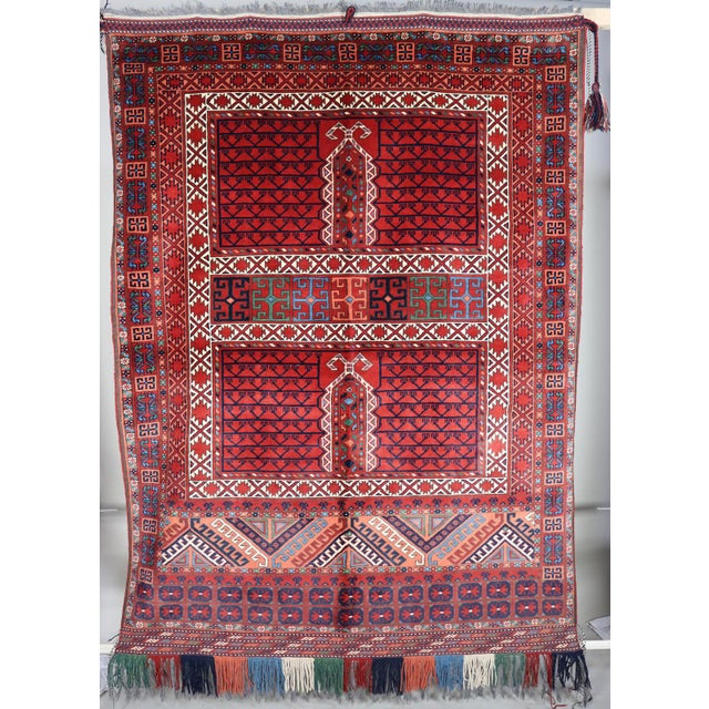 Vintage Afghan Turkmen Hand-Knotted Wool Rug, 1990s For Sale - Image 3 of 18