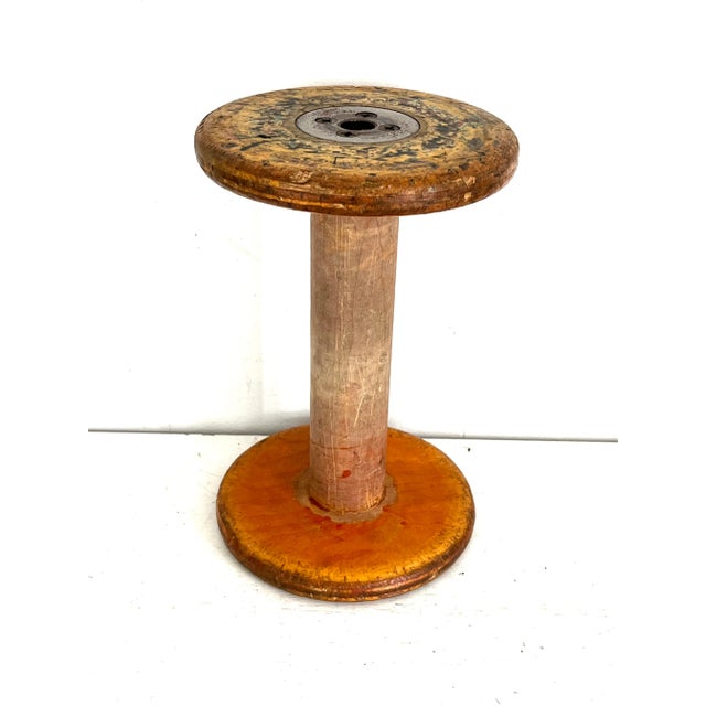 Wood 1920s Wooden Textile Factory Spool For Sale - Image 7 of 11
