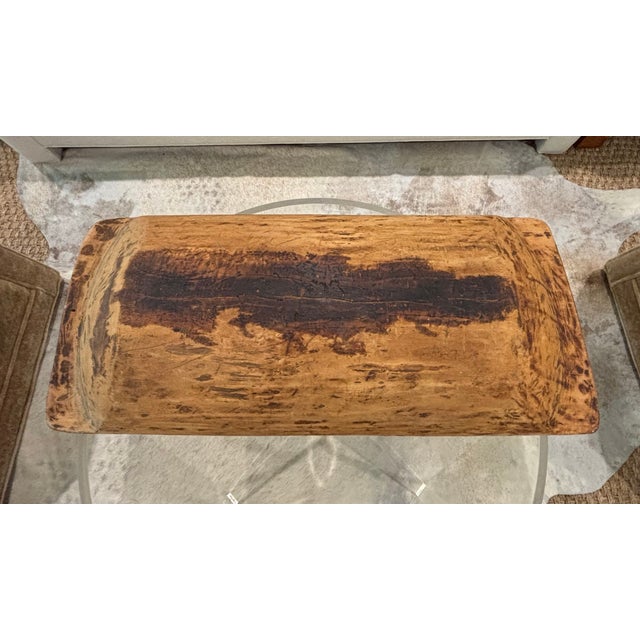 Large 19th Century Hand Carved Primitive Organic Modern Wooden Dough Bowl / Trencher For Sale - Image 16 of 18