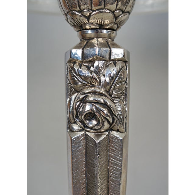 Metal French Art Deco Table Lamp by P. Gilles & Degue 1925 France - A Pair For Sale - Image 7 of 10