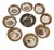 Carved Agate Bowls, 1970s, Set of 9 For Sale