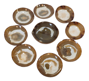 Carved Agate Bowls, 1970s, Set of 9