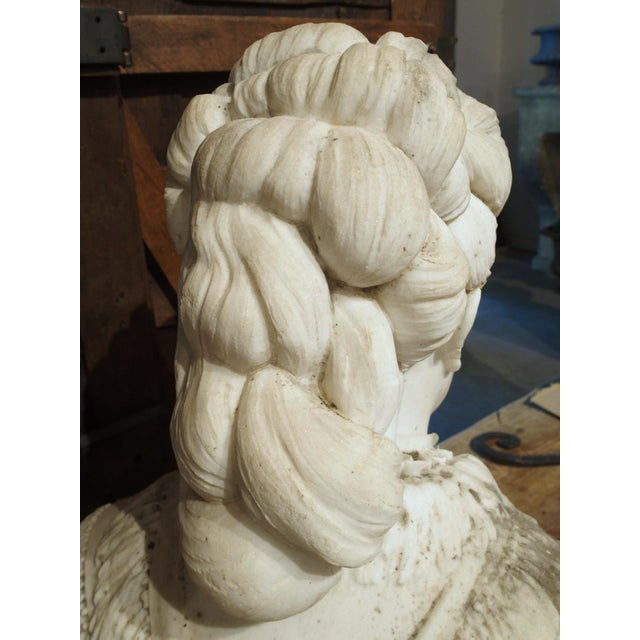 White Important Antique Italian Carved Marble Bust of a Woman, by Giovanni Dupré, 1877 For Sale - Image 8 of 12