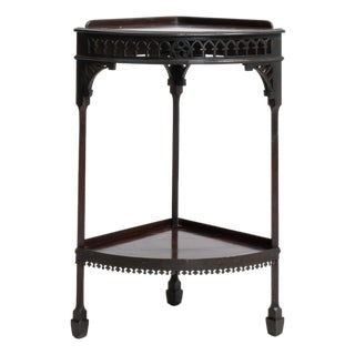 19th Century United Kingdom Deep Ebony Black Ebonized Tripod Side Table For Sale