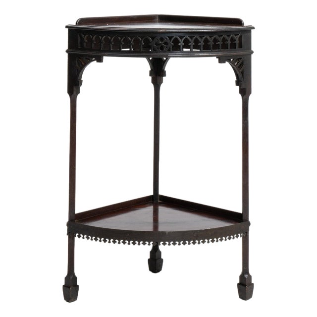 19th Century United Kingdom Deep Ebony Black Ebonized Tripod Side Table For Sale