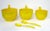 A yellow heavy plastic five-piece mixing or sever set manufactured by Dansk from their Gourmet Design Collection. The set...