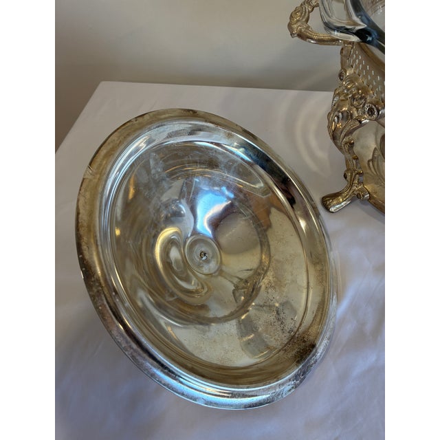 Anchor Hocking Silver Plate Chafing Dish With Glass Insert For Sale - Image 10 of 11