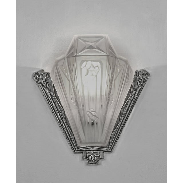 1930s A Pair of French Art Deco Wall Sconces by Paul Gilles 1930 France For Sale - Image 5 of 11