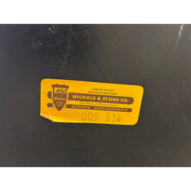 Black Vintage Nichols & Stone Hitchcock Style Hand Decorated Arm Chair For Sale - Image 8 of 10