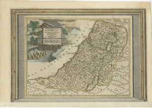 Antique Map of the Holy Land with Picture Frame Border, 1713