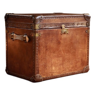 Vintage Officers Campaign White Star Trunk in Leather, 2010s For Sale