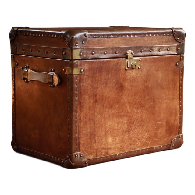 Vintage Officers Campaign White Star Trunk in Leather, 2010s For Sale