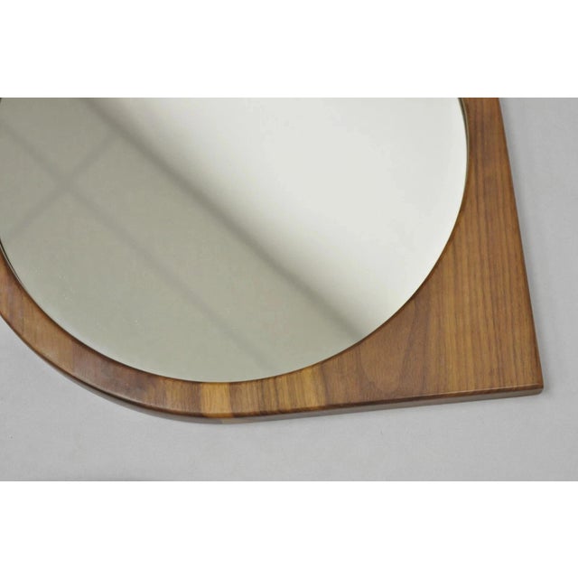Wood Mid Century Danish Modern Style Sculpted Solid Teak Wood Mirrors - 3 Pc Set For Sale - Image 7 of 12
