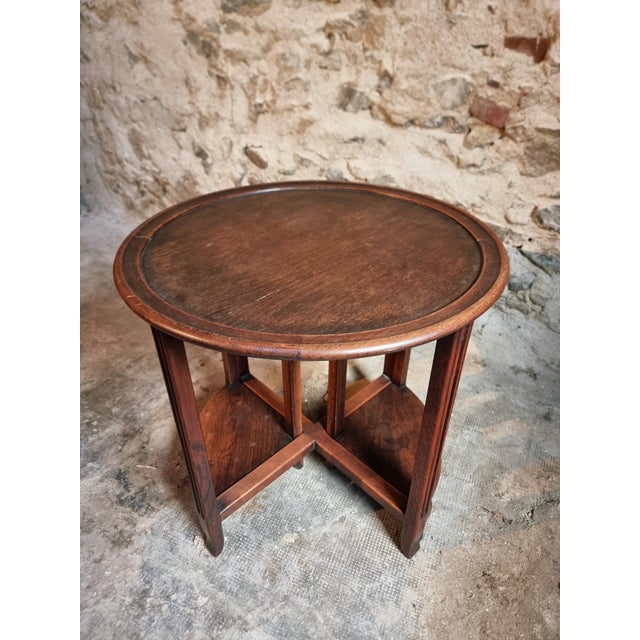 Wood Vintage Oak Nesting Table Set, France, 1960s, Set of 3 For Sale - Image 7 of 18
